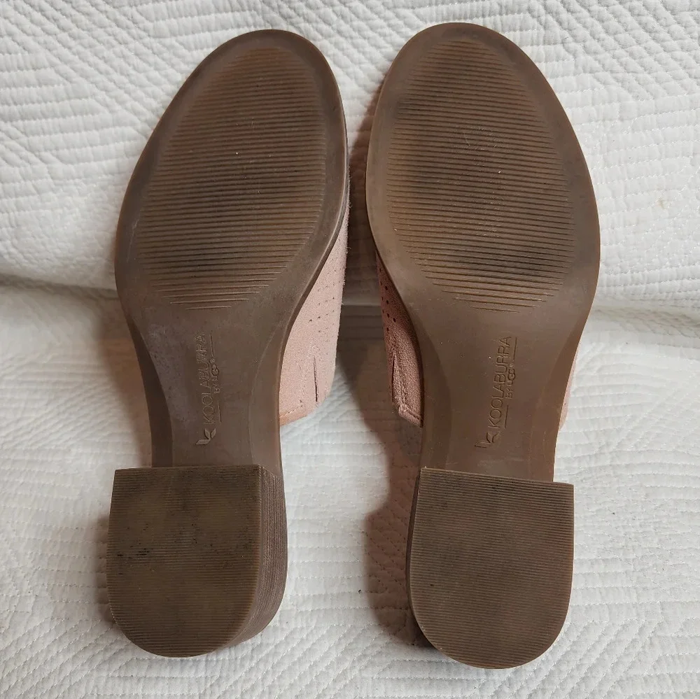Koolaburra‎ by UGG Suede Leather Raychel Slide On Open Toe Heels Blush Pink 10